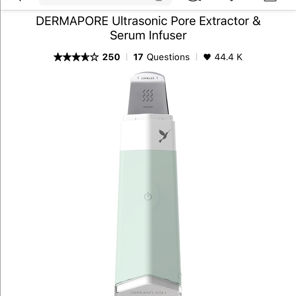 DERMAFLASH Dermapore ultrasonic pore extractor and serum infuser (lightly used)